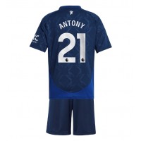 Camiseta Manchester United Antony #21 Segunda Equipación Replica 2024-25 para niños mangas cortas (+ Pantalones cortos)